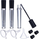 3 Pcs 7.5ml Refillable Eyelash Serum Bottles Clear Mascara Tubes Eyebrow Brush Tube Eyelash Cream Container Vials with Eyelash Wand Mini Funnels and Leak Stoppers